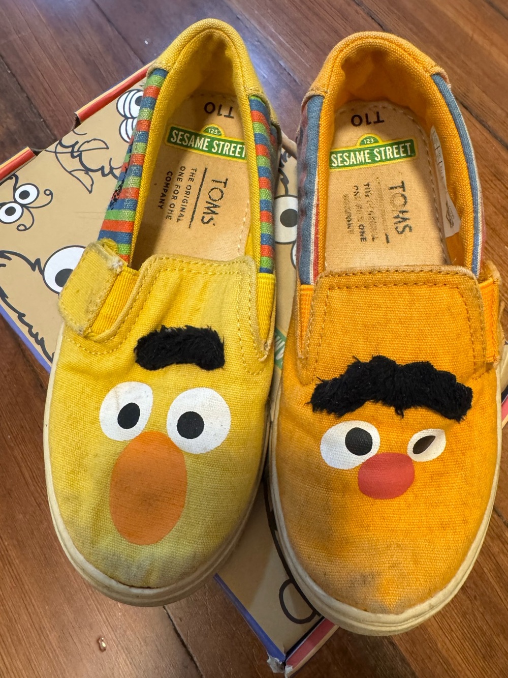 Toms Sesame Street Kids Yellow Bert & Ernie Slip-On Sneakers